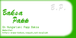 baksa papp business card